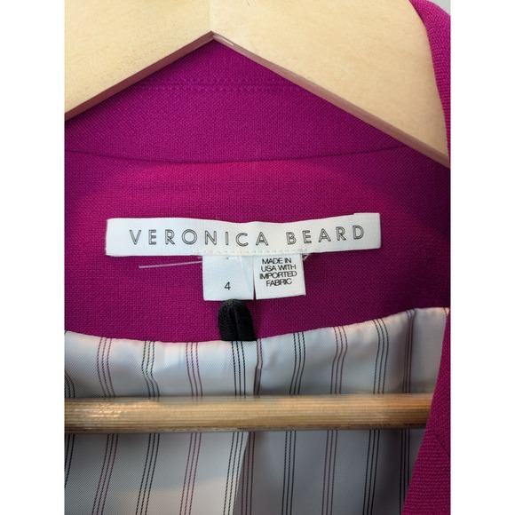 NWOT $695 Veronica Beard Matteo Dickey Double Breasted Blazer Magenta Sz 4 (Read - Picture 5 of 16